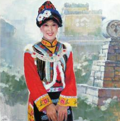 高玠瑜油畫《羌族姑娘》