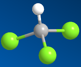 三氯甲烷球棍模型