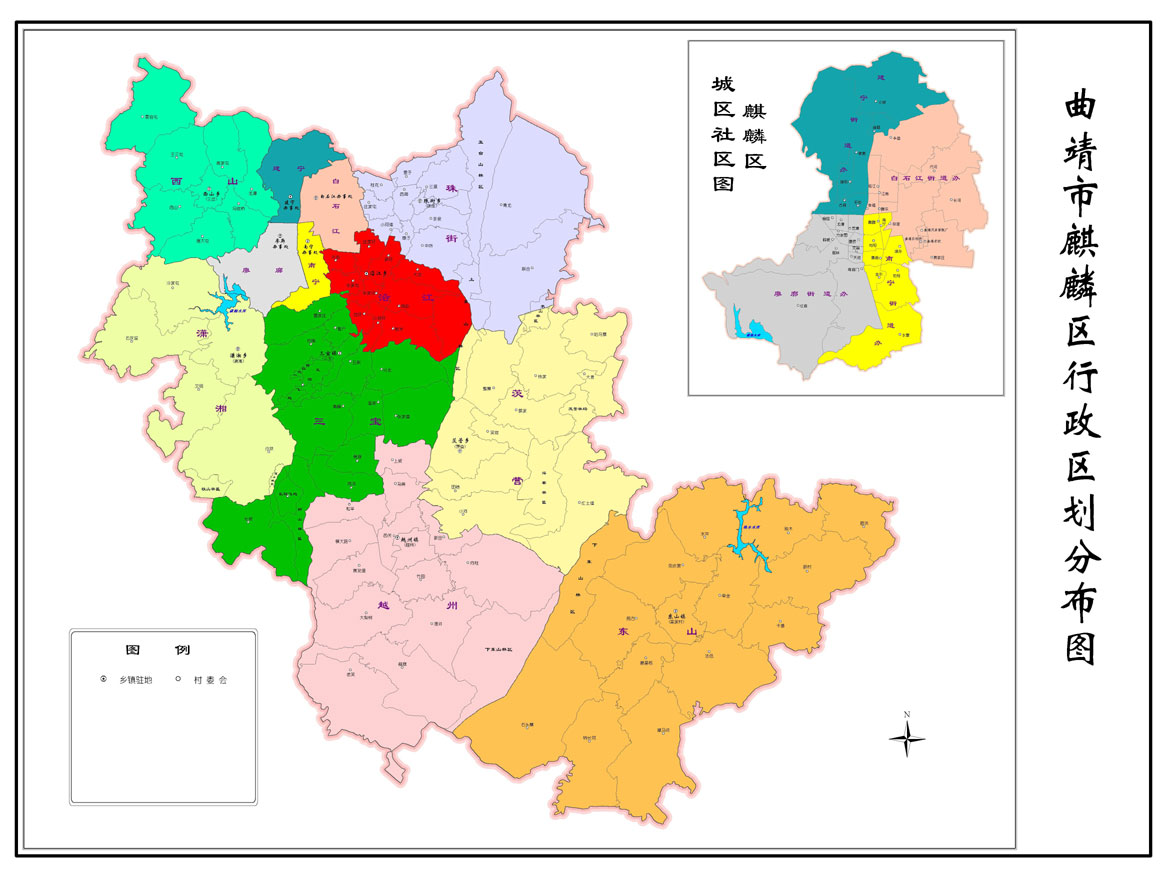 麒麟區行政區劃圖