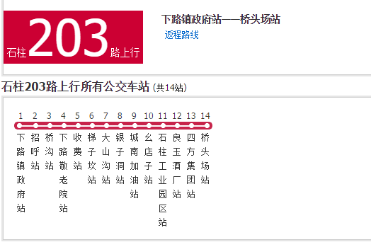 石柱公交203路 石柱公交203路