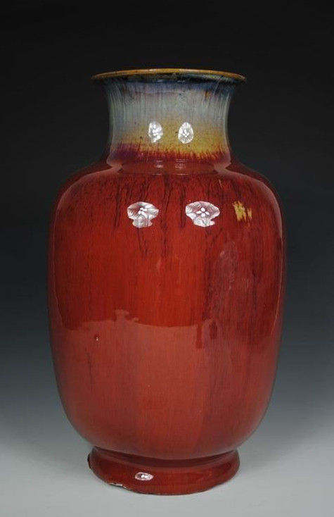 清中期鈞紅釉燈籠瓶