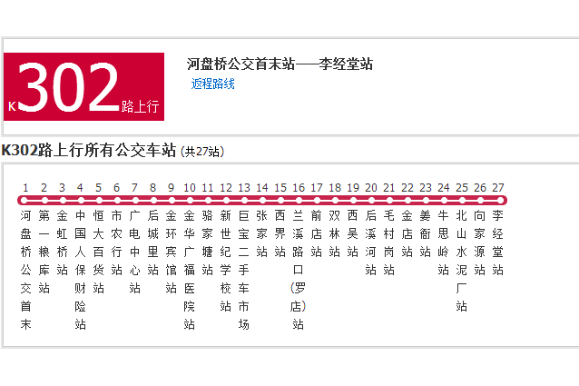 金華公交K302路 金華公交K302路