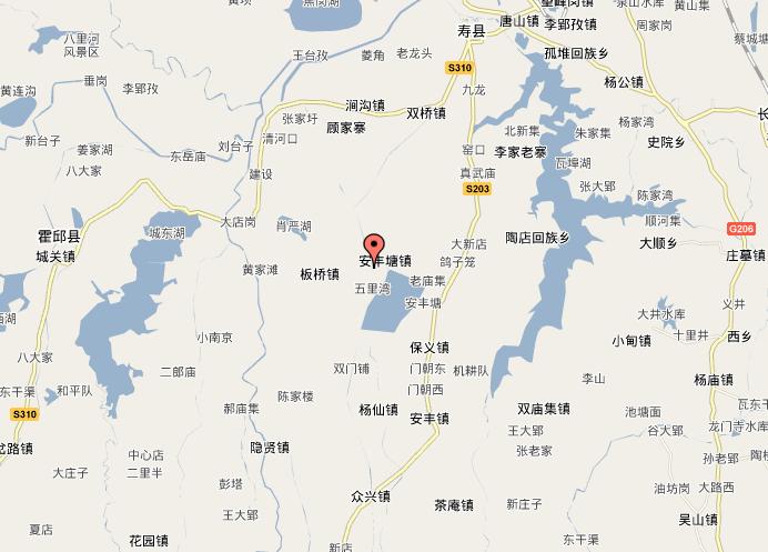 安豐塘鎮在安徽省內位置