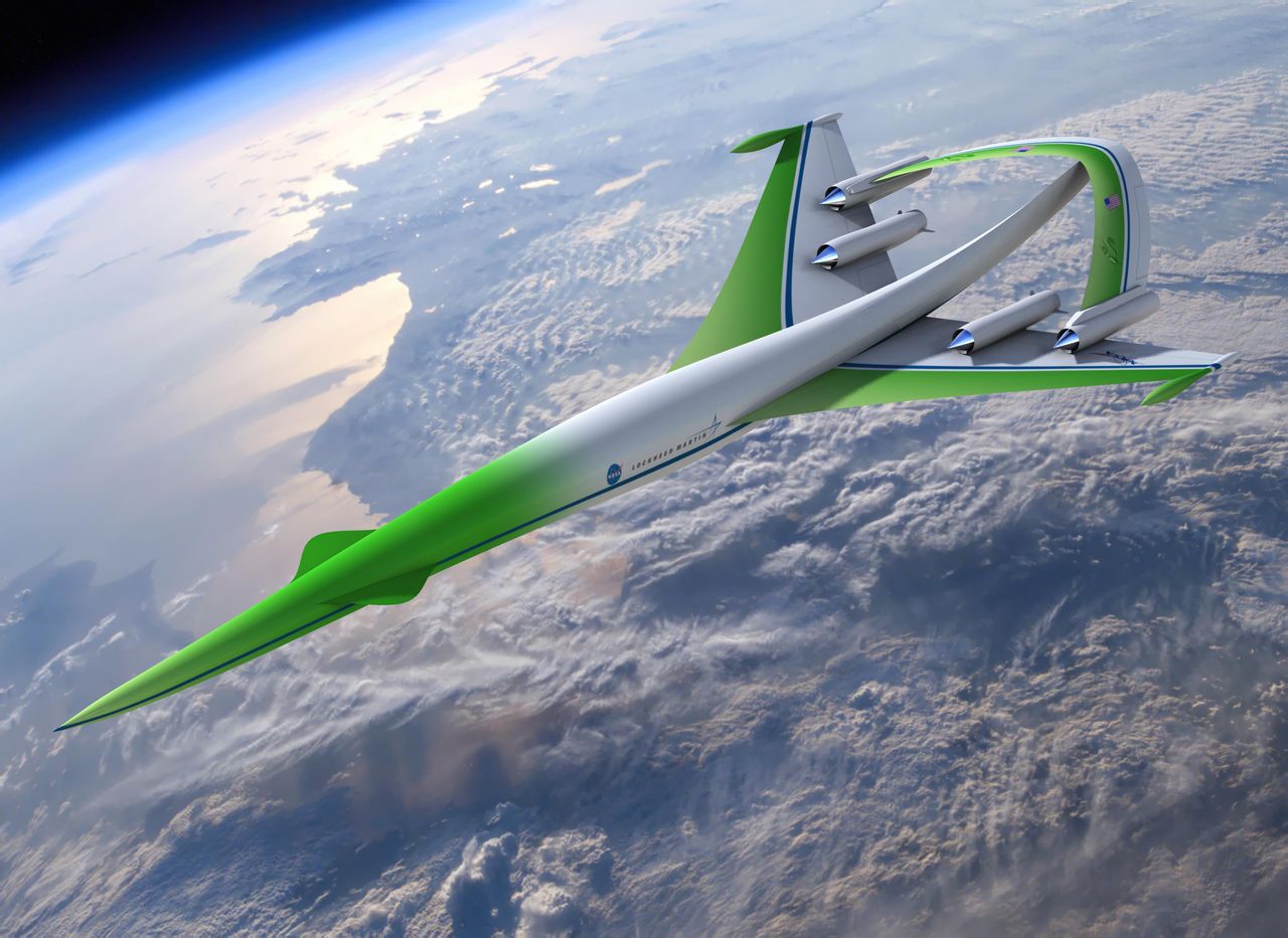 超音速綠色飛機