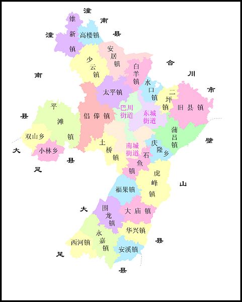 銅梁區行政區劃圖