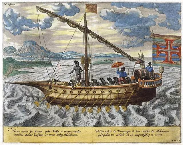 葡萄牙人在海外戰場經常使用的小型槳帆船