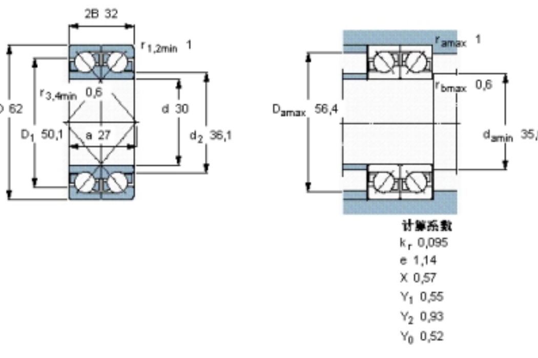 SKF 2×7206BECAP軸承 SKF 2×7206BECAP軸承