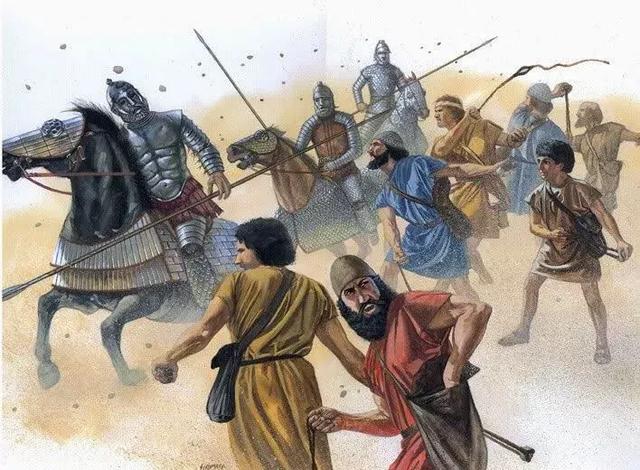 正在襲擊塞琉古具裝騎兵的猶太起義者
