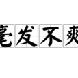 毫髮不爽 毫髮不爽