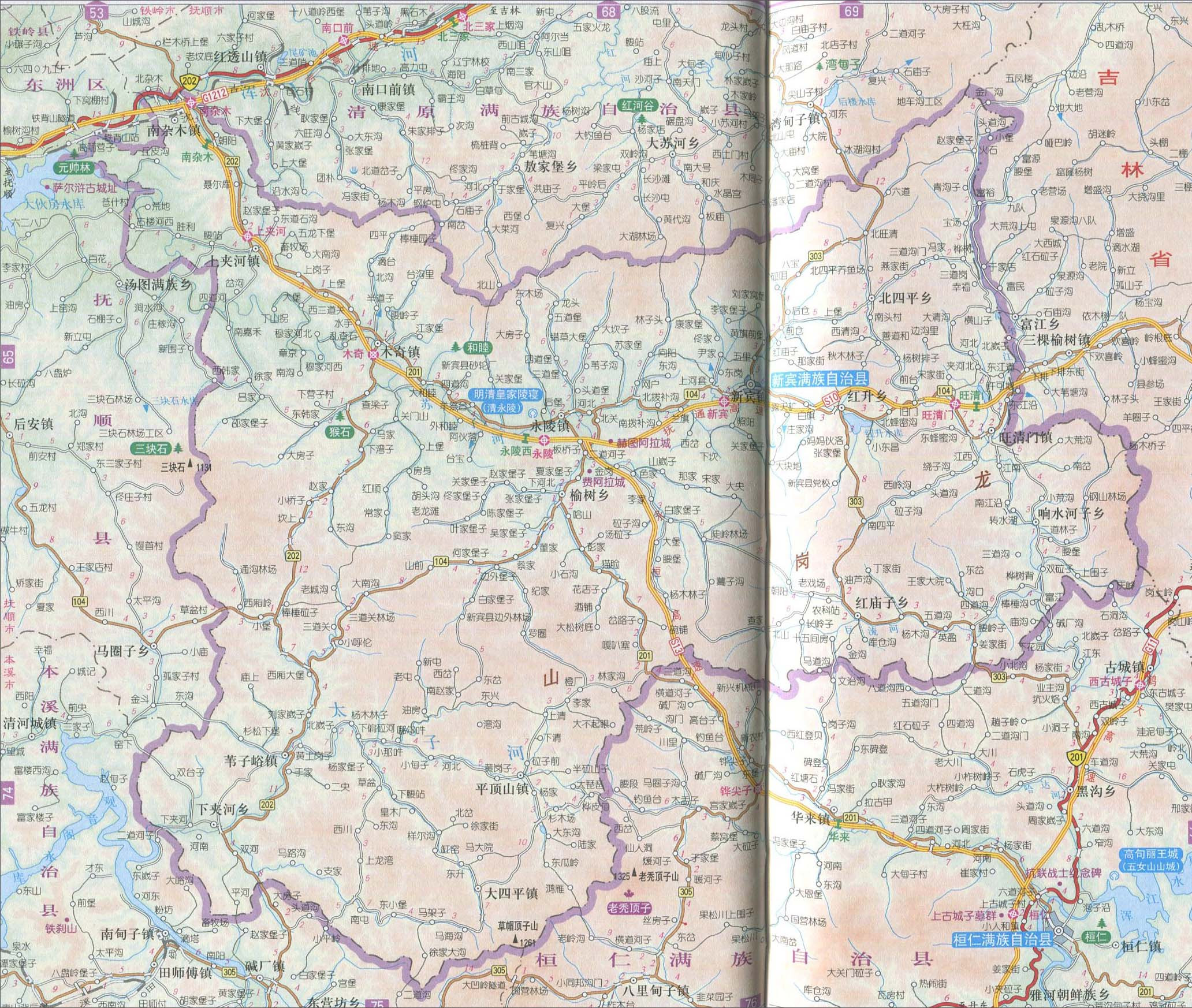 新賓滿族自治縣地圖