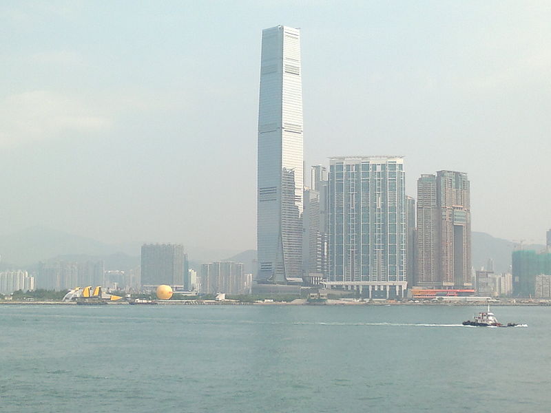 圖中左方的黃點為DHL香港氫氣球
