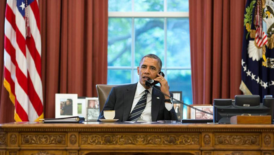 歐巴馬與伊朗總統魯哈尼通電話