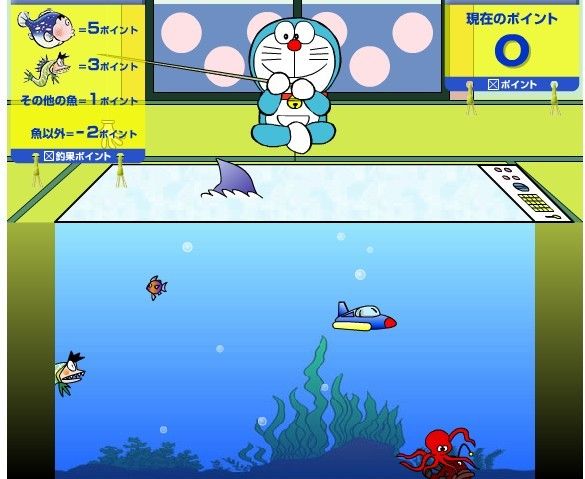 機器貓釣魚(Flash小遊戲)