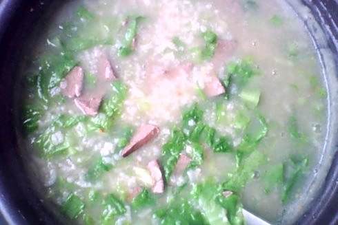 生菜豬肝粥