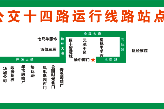 榆林公交14路 榆林公交14路