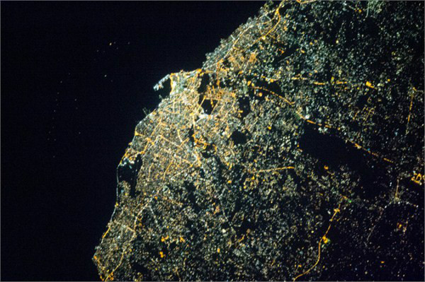 的黎波里夜間衛星圖