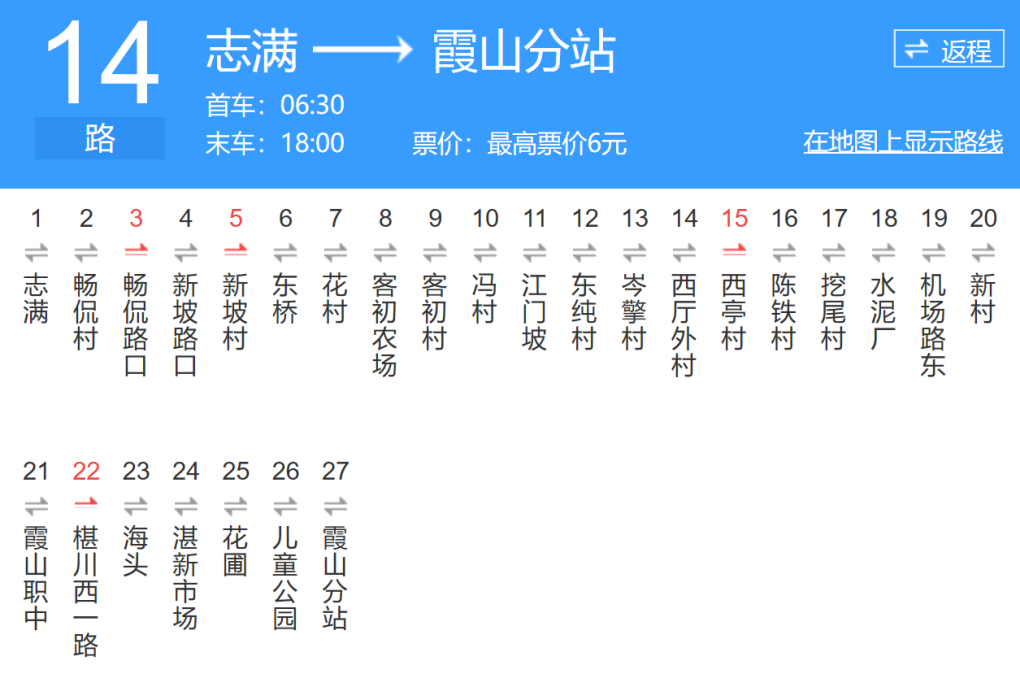 湛江公交14路 湛江公交14路