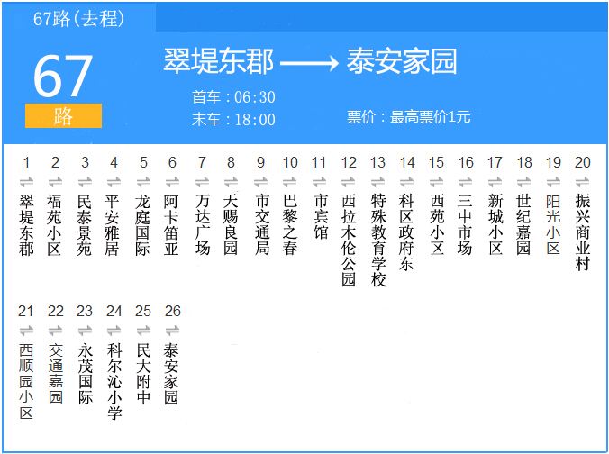 通遼公交67路 通遼公交67路