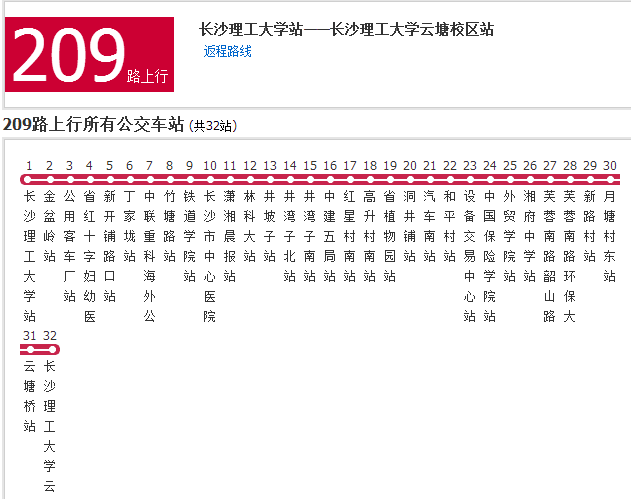 長沙公交209路 長沙公交209路