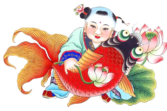 抱魚娃娃 抱魚娃娃