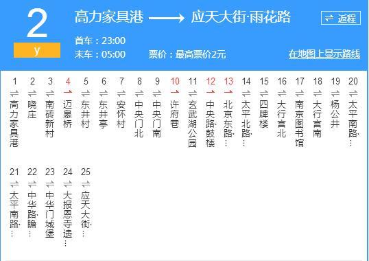 南京公交Y2路 南京公交Y2路