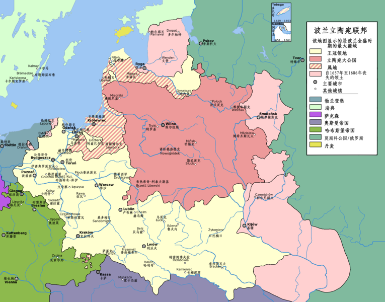 達到全盛的波蘭立陶宛聯邦（1648年）