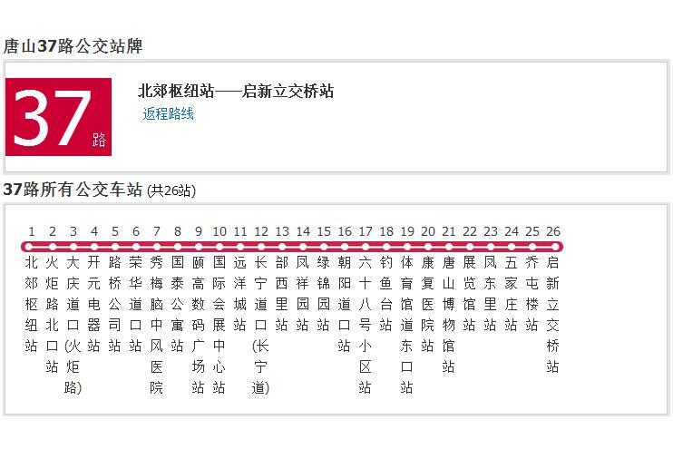 唐山公交37路 唐山公交37路