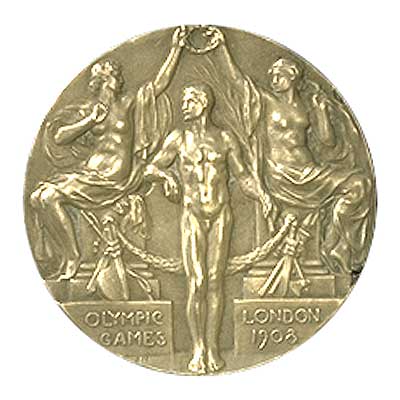 1908年倫敦第四屆夏季奧運會獎牌正面