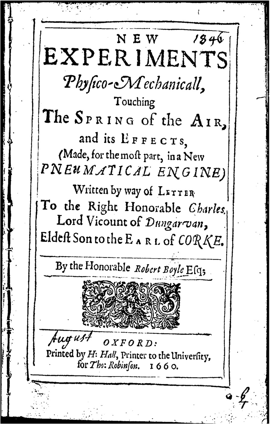 羅伯特·波義耳於1660年的《新實驗》