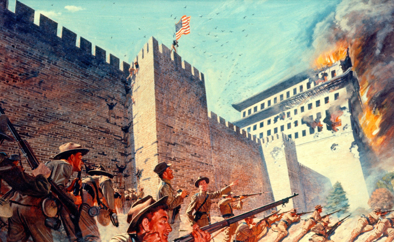 油畫：八國聯軍進攻北京城