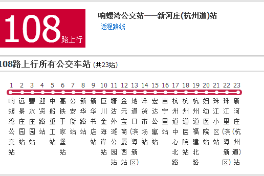 天津公交108路 天津公交108路
