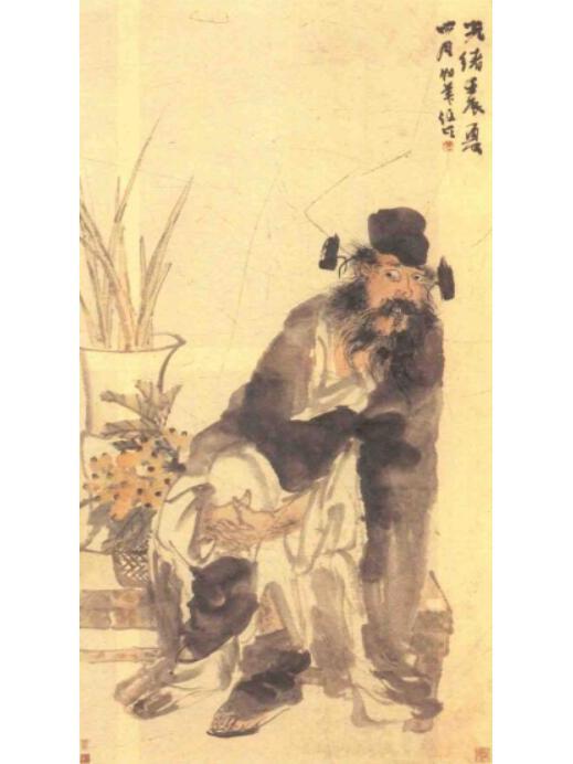 鐘馗圖(清代任頤創作的紙本設色畫) 鐘馗圖(清代任頤創作的紙本設色畫)