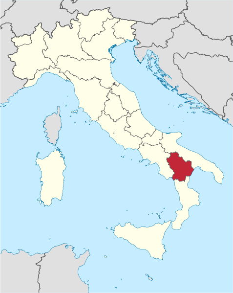 巴西里卡塔在義大利的位置