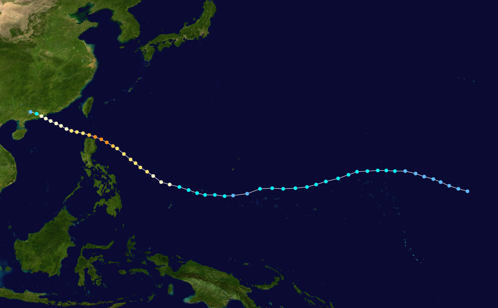 颱風愛倫路徑圖