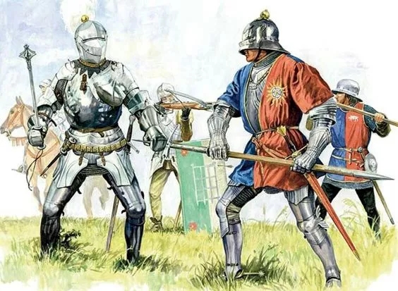 愛德華親自指揮的中路 壓制了蘭開斯特人的主力