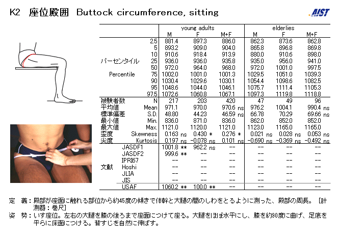 AIST人體寸法データベース1991-92