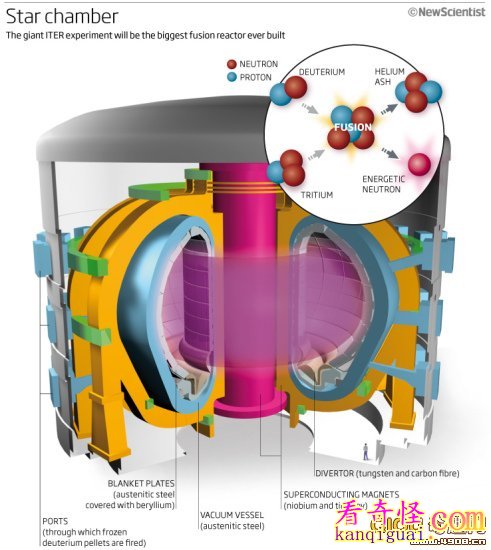 國際熱核聚變實驗反應堆示意圖