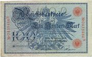 1908年的德意志帝國銀行券一百馬克
