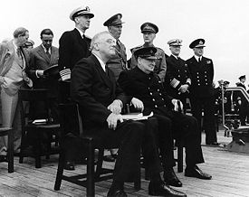 簽訂大西洋憲章時的斯塔克(後，右二)