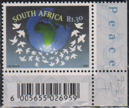 南非發行的國際和平文化年郵票