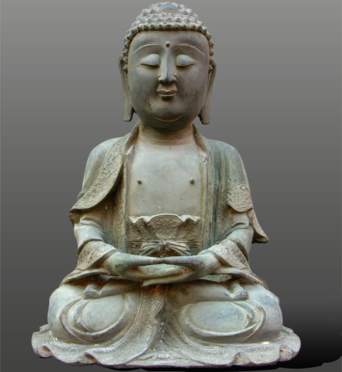 明銅阿彌陀佛坐像