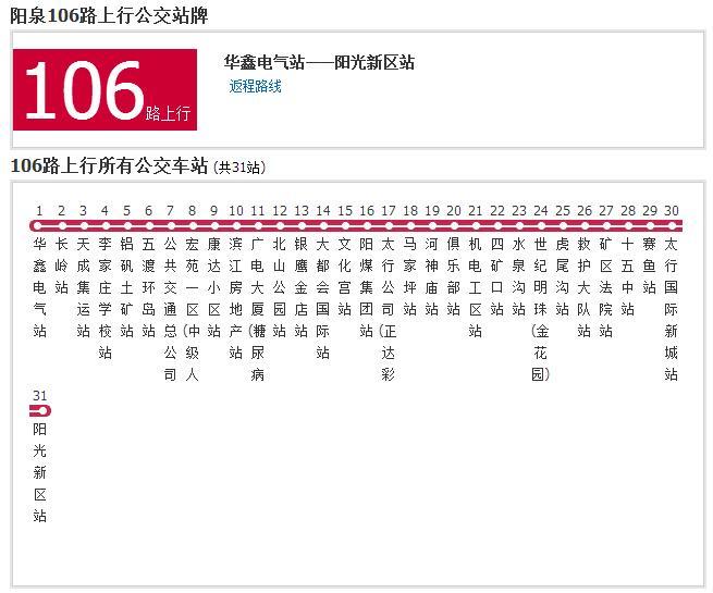 陽泉公交106路 陽泉公交106路