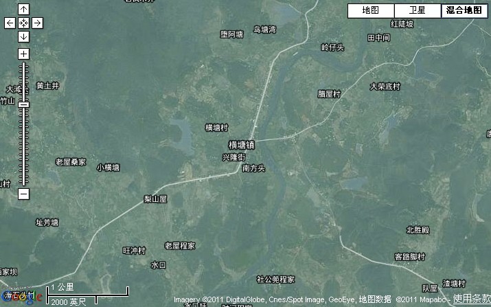 東安縣橫塘鎮衛星地圖
