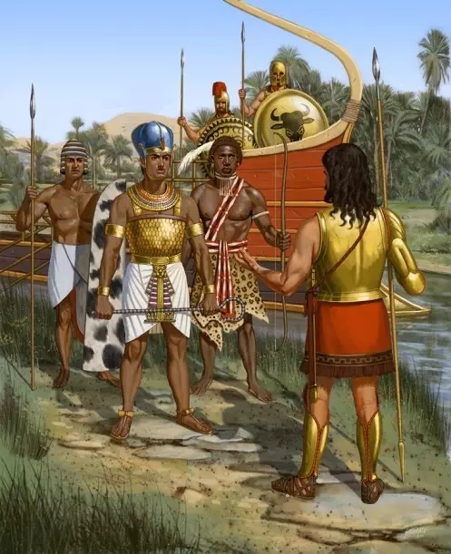 26王朝的埃及人開始僱傭希臘步兵