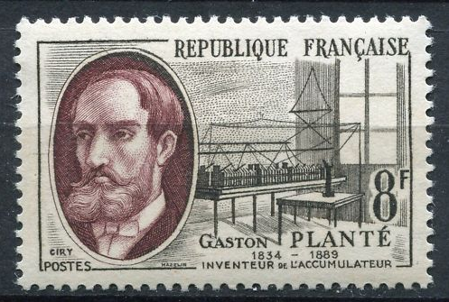 法國政府1957年為普蘭特發行的紀念郵票