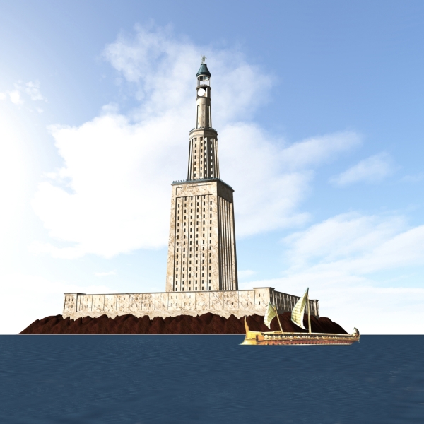 亞歷山大燈塔外貌3D模擬圖