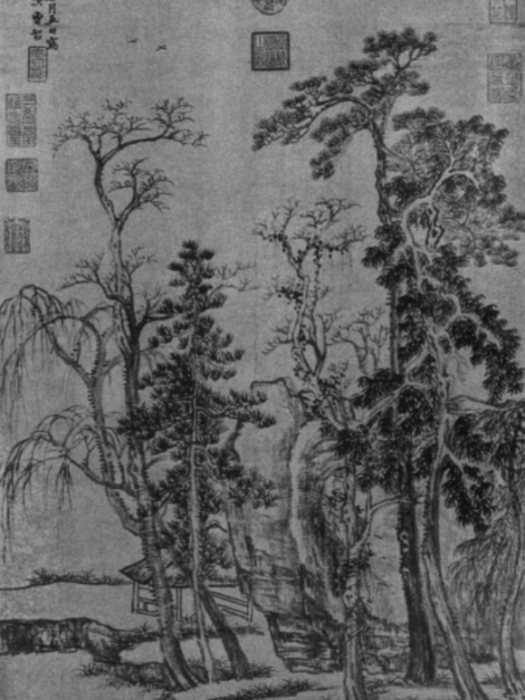 疏林亭子圖 疏林亭子圖