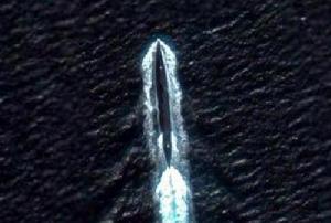 谷歌地球衛星照片拍攝到的中國海軍潛艇返航