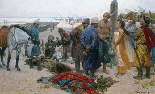 維京人用奴隸少女來交換波斯人的絲綢錦帛