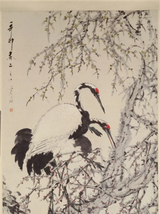 竹鶴圖(清代虛谷創作的繪畫)